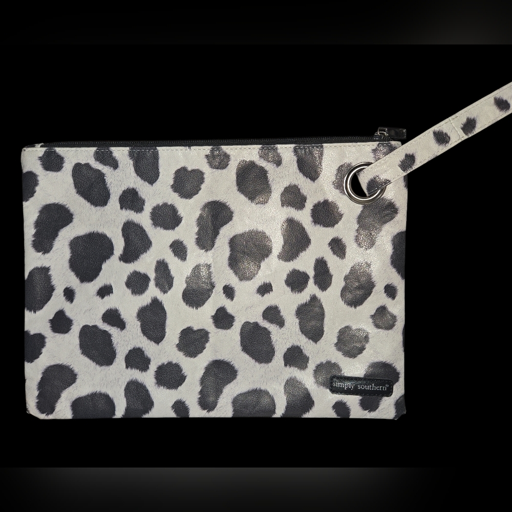 Simply Southern Black and White Leopard Print Clutch